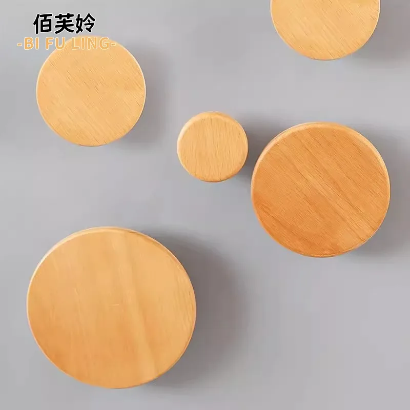 

Wooden Hook Modern Minimalist Style Bedroom Wardrobe No Trace Clothes Hanger Home Dormitory Elm Wood Coat Hook Wall Mounted
