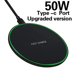50W Wireless Charger For iPhone 13 12 15 16 Pro Xs Max Mini X Xr Induction Fast Charging Pad For Samsung S22 S21 s8 s9 s10 Note