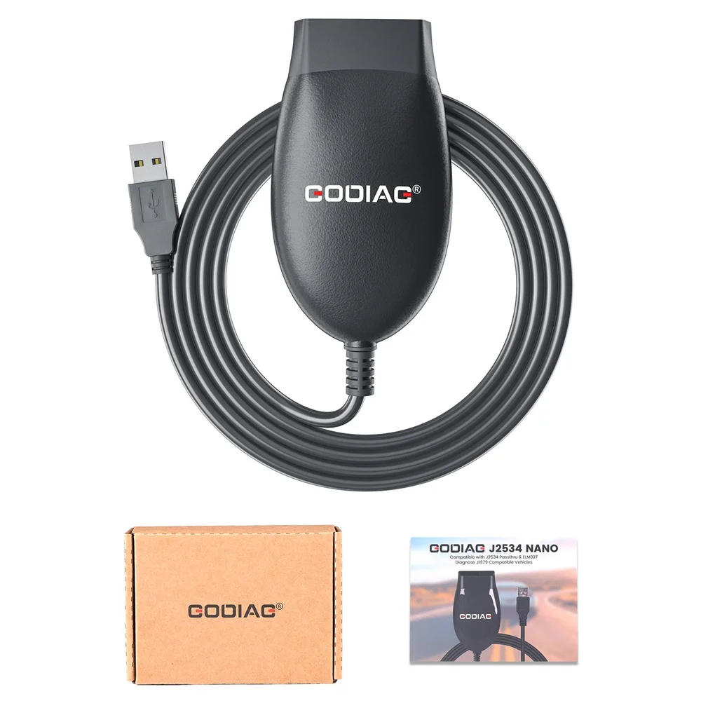 GODIAG GD101 J2534 كابل التشخيص يدعم J2534 & ELM327 تشخيص وضع تبديل المركبات المتوافقة J1979 تلقائيًا