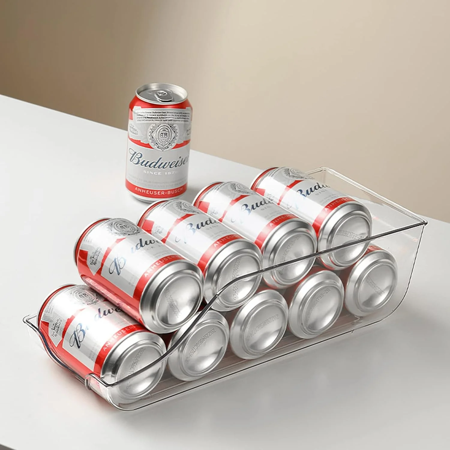 

Refrigerator and Kitchen Storage Organizer, Clear Plastic, Soda Can Storage Organizer, SLHS4159