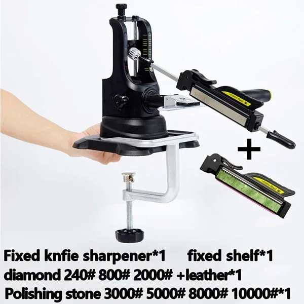 NONE Ruixin Pro III Messerschärfer Update Chefs Professionelles schärfendes Messerschärfsystem für die Küche Fixwinkel 4 Schleifsteine Apex 9