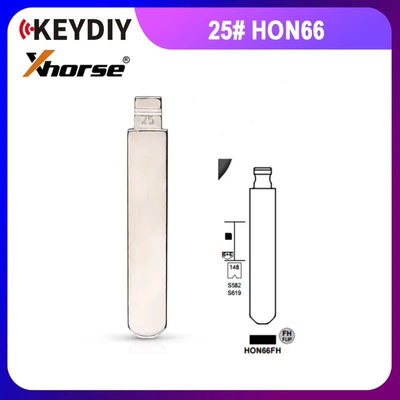 10pcs HON66 Flip Blank key Blade 25# HON66FH for Accord Fit City New Odyssey for KD keydiy xhorse remotes