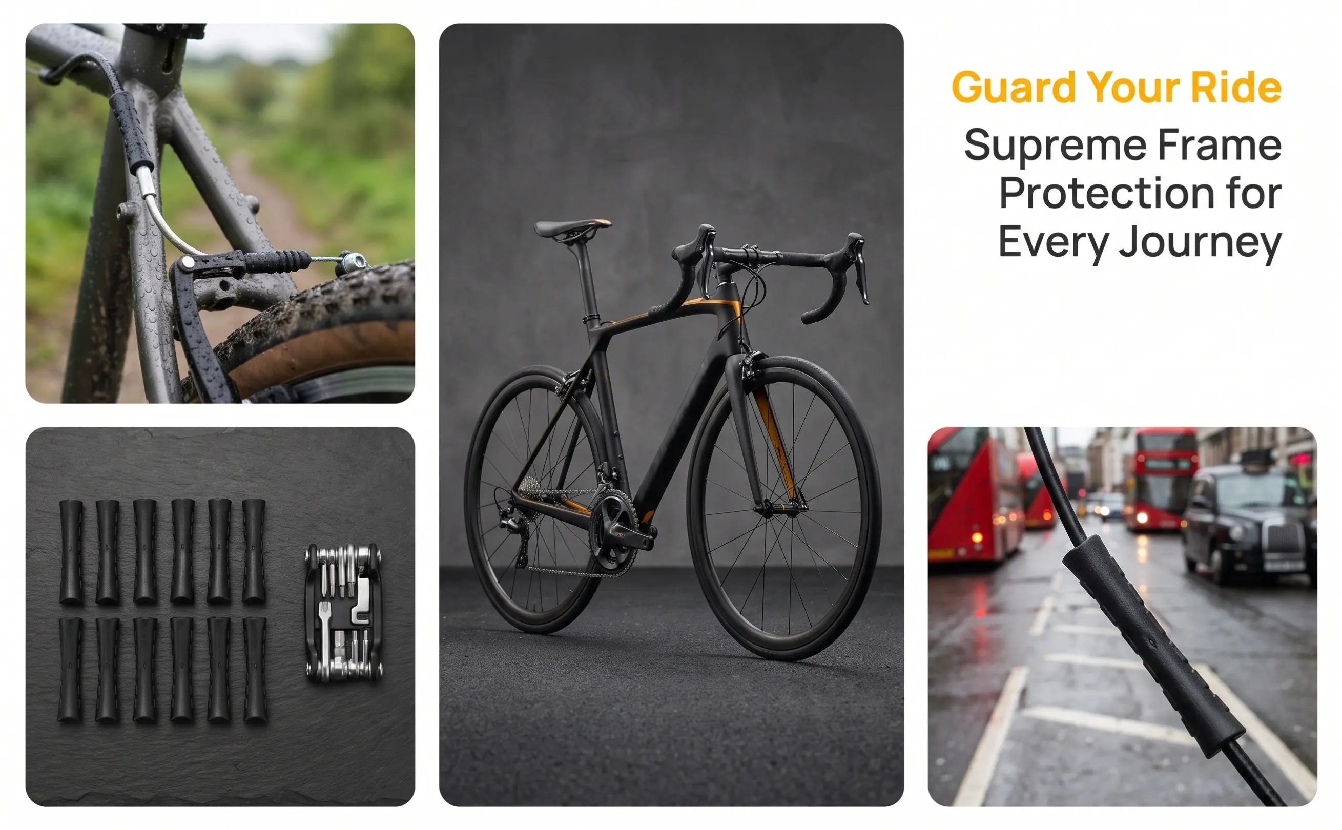 Bike Brake Cable Sleeves 10Pcs Plastic Housing Tube Protectors Anti Friction Frame Guards Lightweight Durable