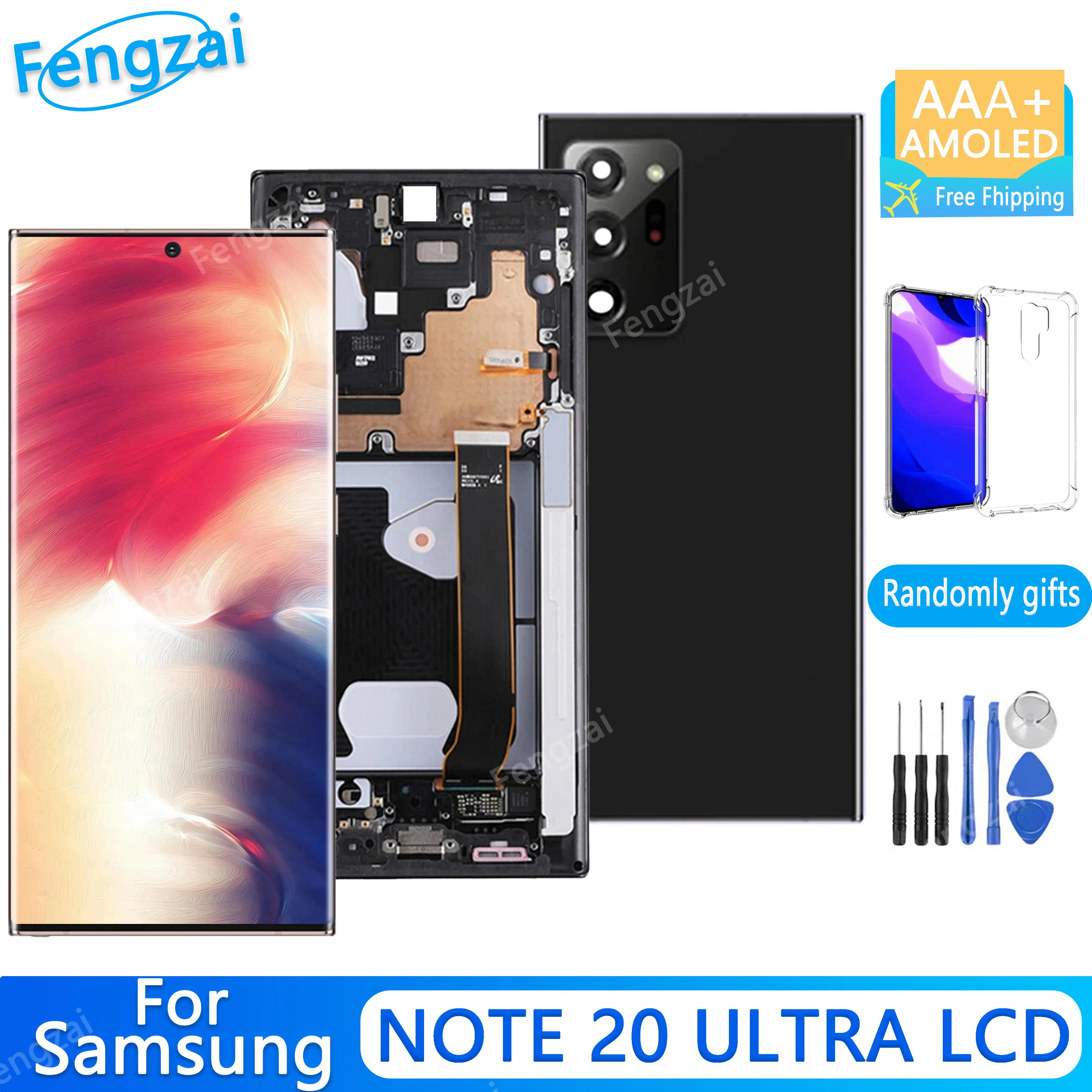 

100% Test Note20 Ultra N985 Display For Samsung Galaxy Note 20 Ultra 5g N986 Lcd Touch Screen Digitizer Replacement,With Frame