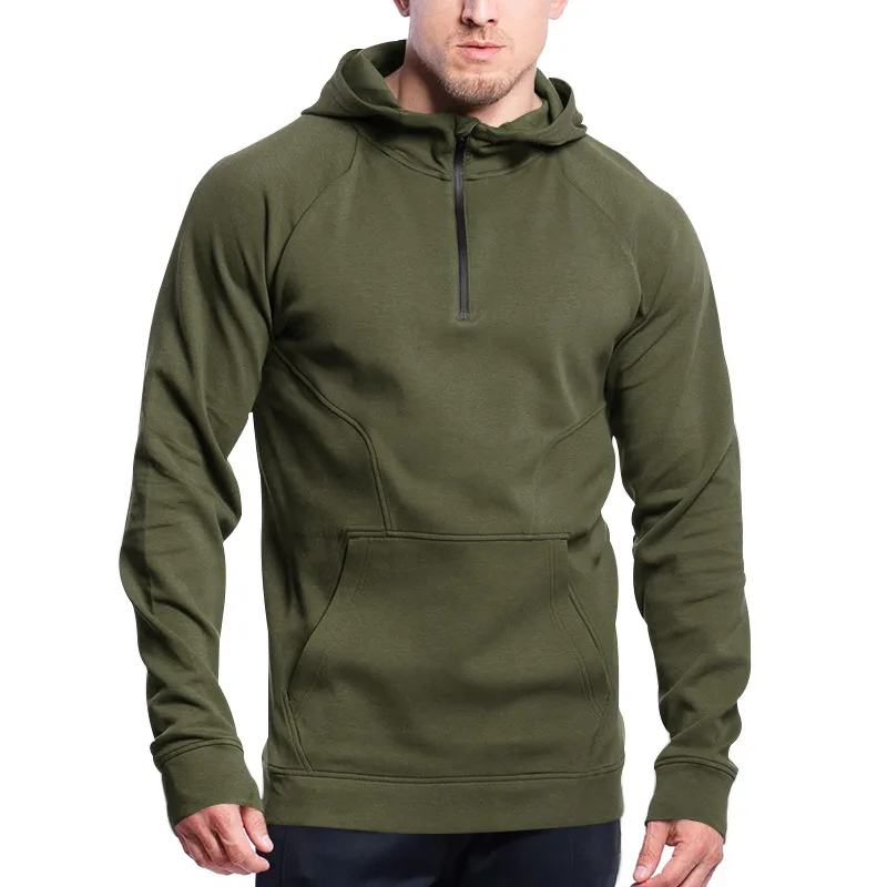 New long sleeved sweatshirt casual pullover hooded  half zip patchwork fleece sweatshirt for menessential hoodiegap hoodie