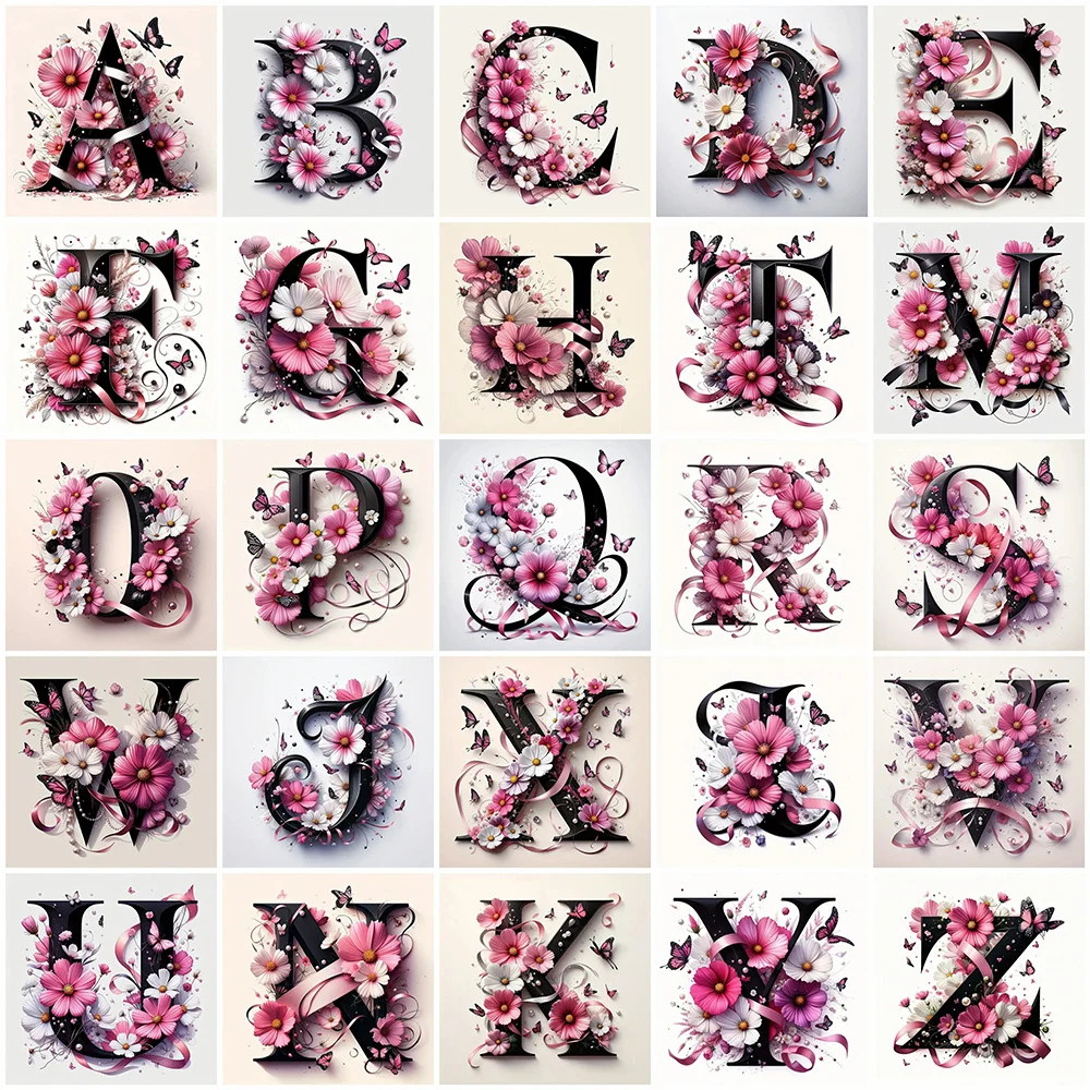 Huacan DIY Diamant Malerei Alphabet voller Quadrat runde Diamant Mosaik Blume Strass hand gefertigte Wand dekoration kreatives Hobby
