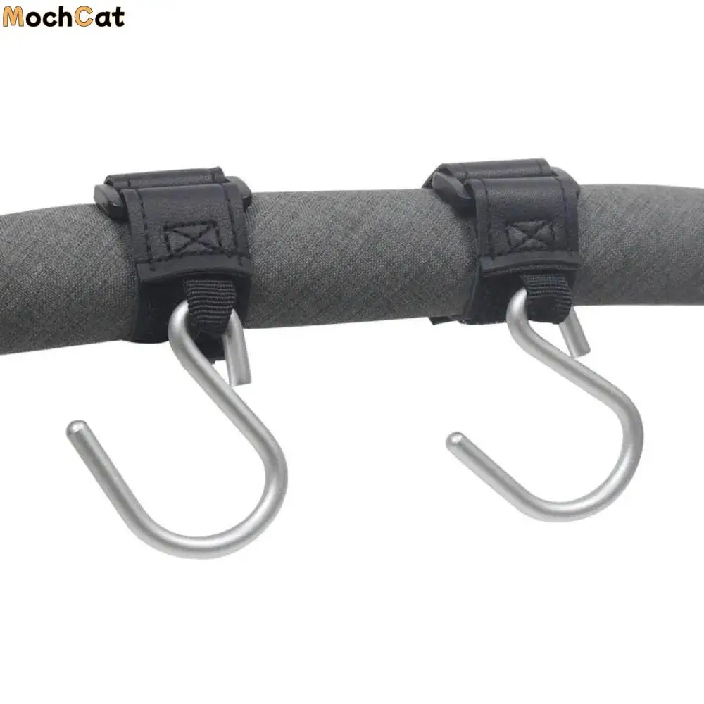 

Cute S Shape Baby Stroller Hooks Solid Color Cart Organizer Hanging Hook Stroller Accessories PU Stroller Accessories Baby