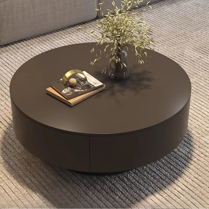 

Light Luxury Minimalist Rock Slab Coffee Table, Modern Living Room Household Tea Table, Size Round Coffee Table Combination