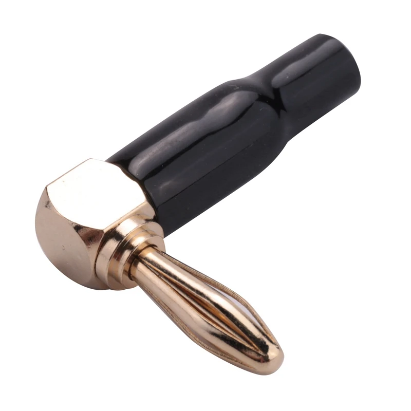 Neu-32Pcs 4Mm Bananen Stecker Lautsprecher Drähte Stecker Adapter 24K Gold Überzogene Schraube Typ Reinem Kupfer rechtwinklig Bananen Stecker