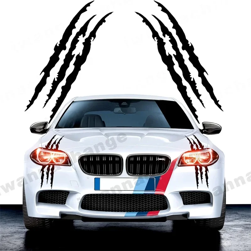

2pcs monster claw markings car headlights stickers,stripe scratches,decals,vinyl suitable for sports,pickup trucks,motorcycles
