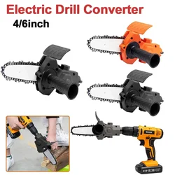 4/6Inch Hand drill to electric chain saw to electric saw conversion head home handheld mini logging saw garden saw electric saw