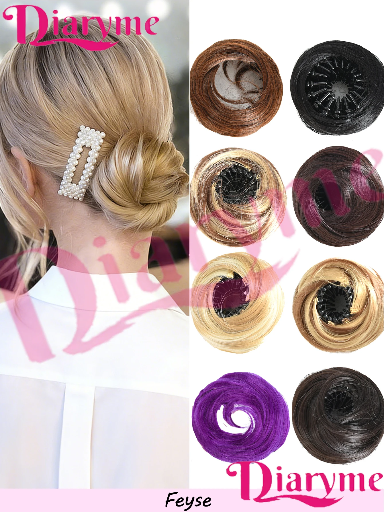 

Женский шиньон из синтетических волос с круглыми эластичными заколками, прямой пучок-пончик, выдвижной шиньон в стиле «птичье гнездо»