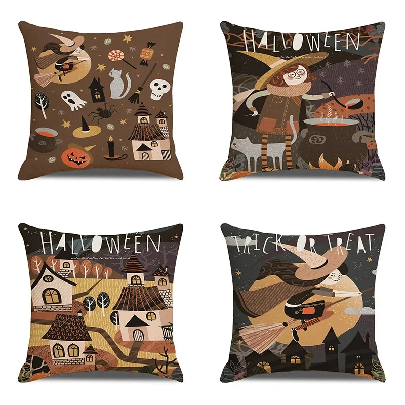 Halloween Scary Pattern Pillowcase Office Car Living Room Sofa Pillowcase