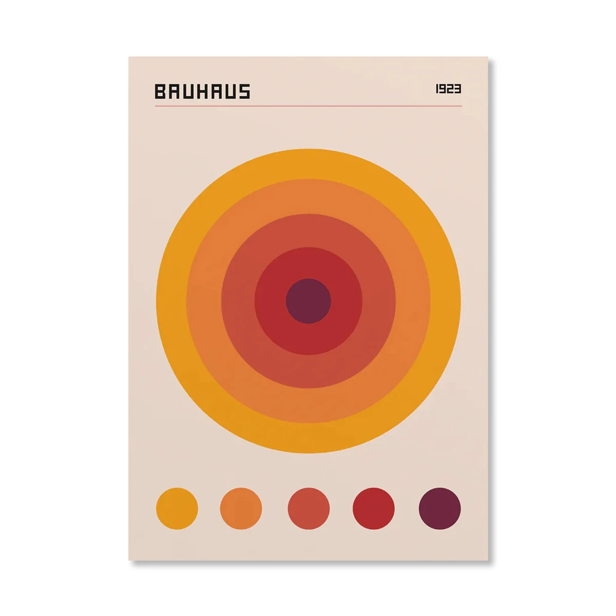 Geometrisches abstraktes orangefarbenes Bauhaus-Poster, Pop-Art, Sonnenaufgang und Fahrrad, Wandkunstdrucke für moderne Wohnzimmer, Schlafsaal, Heimdekoration
