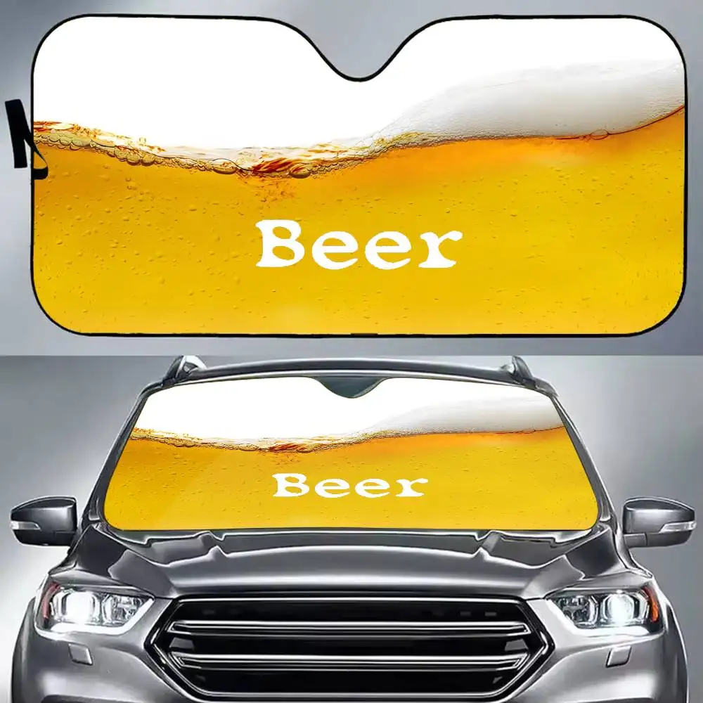 

Ретро классический пивной автомобильный солнцезащитный козырек, летнее ветровое стекло, складная защита от ультрафиолета, теплоблокирующий чехол на лобовое стекло