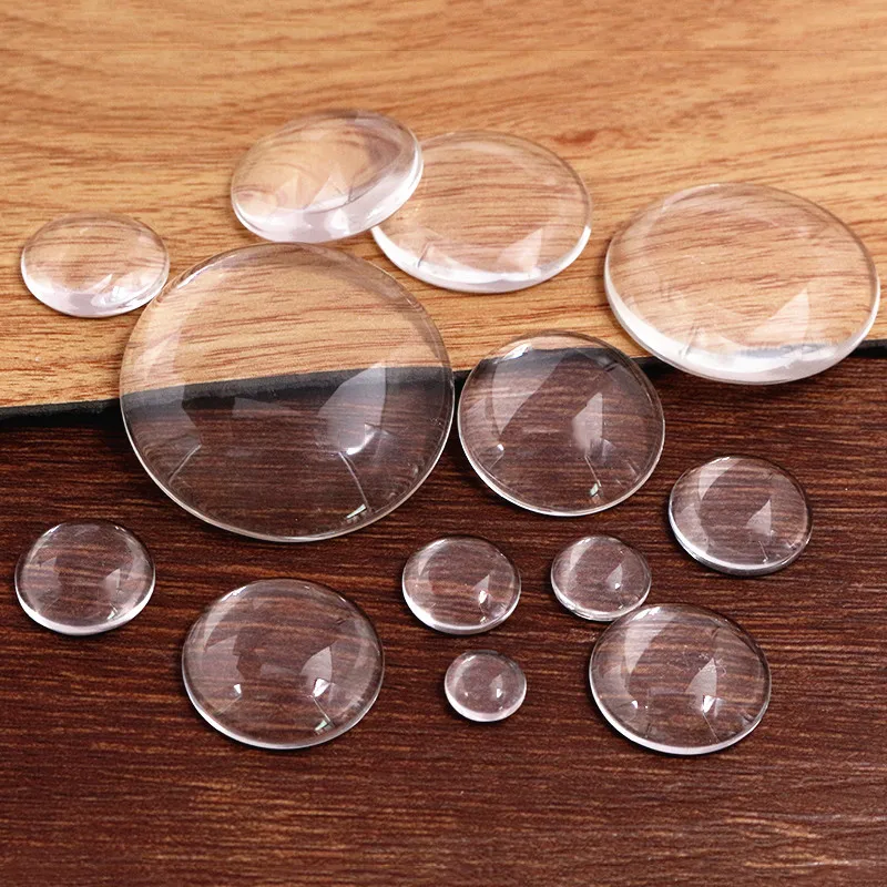 Round Flat Back Clear Glass Cabochon for DIY Jewelry Making 6mm 8mm 10mm 12mm 14mm 16mm 18mm 20mm 25mm 30mm 35mm