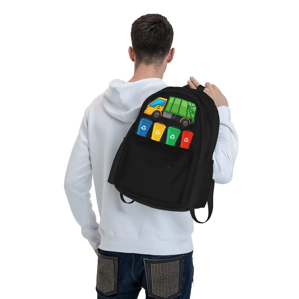 Mochilas de lixo para meninos e meninas, Mochilas escolares para estudantes, Mochila dos desenhos animados, Bolsa de ombro para crianças