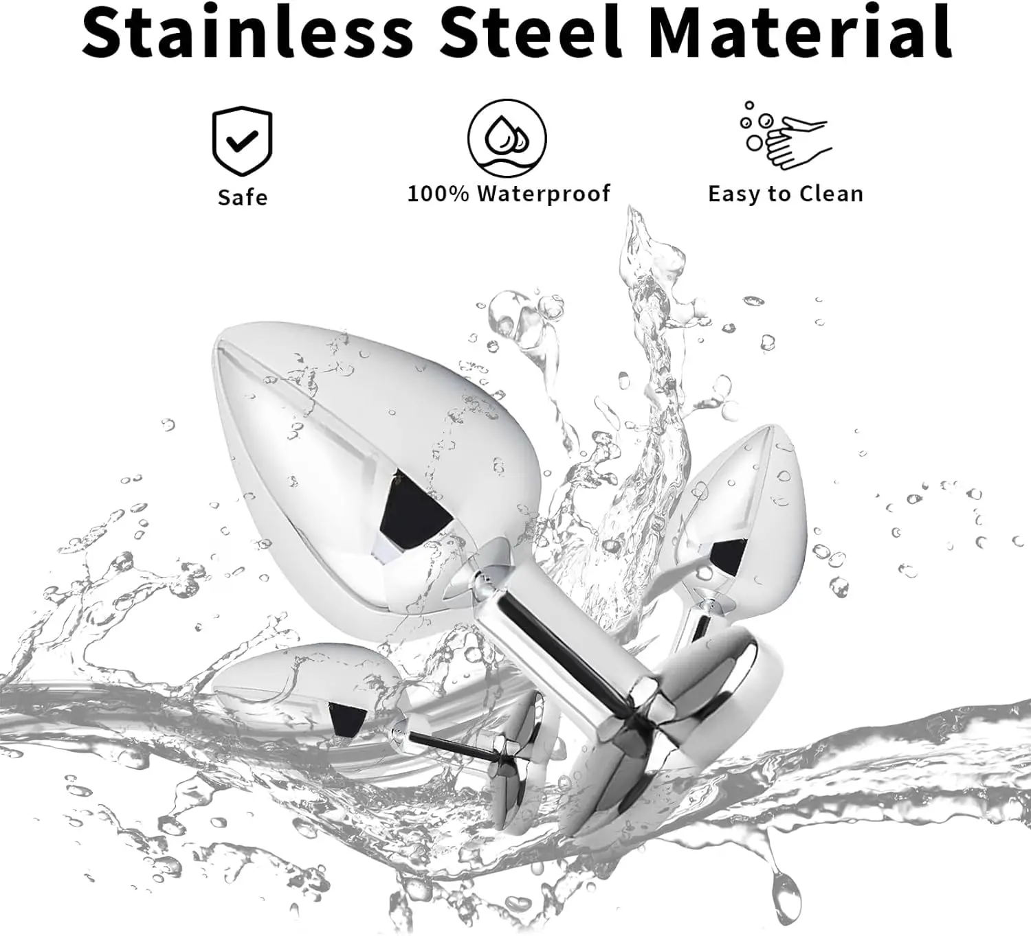 3 قطعة مجوهرات المحمولة بعقب اللعب المكونات طقم تدريب الشرج توسيع بعقب ألعاب جنسية مقاوم للماء الفولاذ المقاوم للصدأ المكونات الشرج الوثن آنا #6