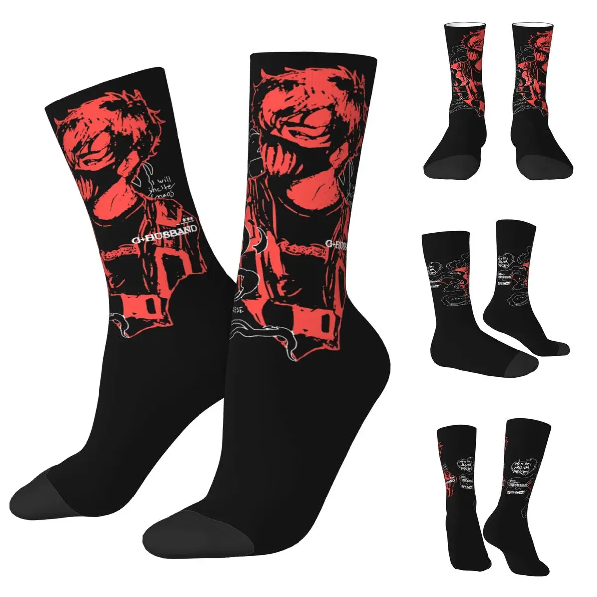 

Corpse Husband Red cosy Unisex Socks,Hiking Happy 3D printing Socks,Street Style Crazy Sock