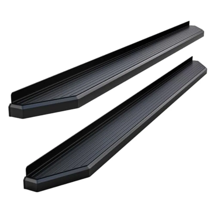 

Running Boards for Chevy Silverado GMC Sierra 1500/2500/3500 2019-2026,Black Stainless Steel, Flat Style, 6in Width, Crew Cab C