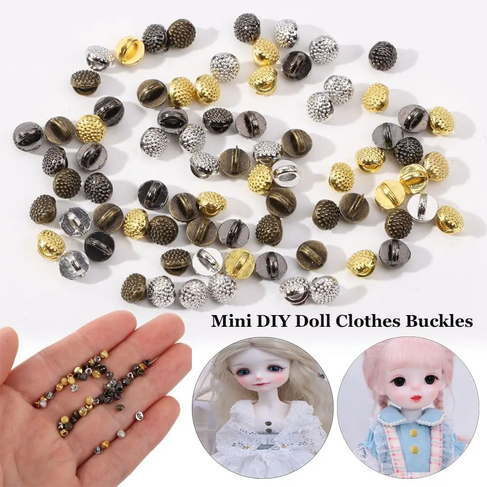 

20pcs 4mm Accessories Craft Dollhoues Miniature Clothing Sewing Buckle Mini Coat Buttons Metal Buckles DIY Doll Clothes