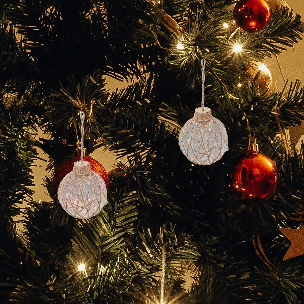 

4Pcs Shatterproof Christmas Decorations Clear Plastic Globe Ornaments with Twine for DIY Fillable Xmas Tree Holiday Party Decor