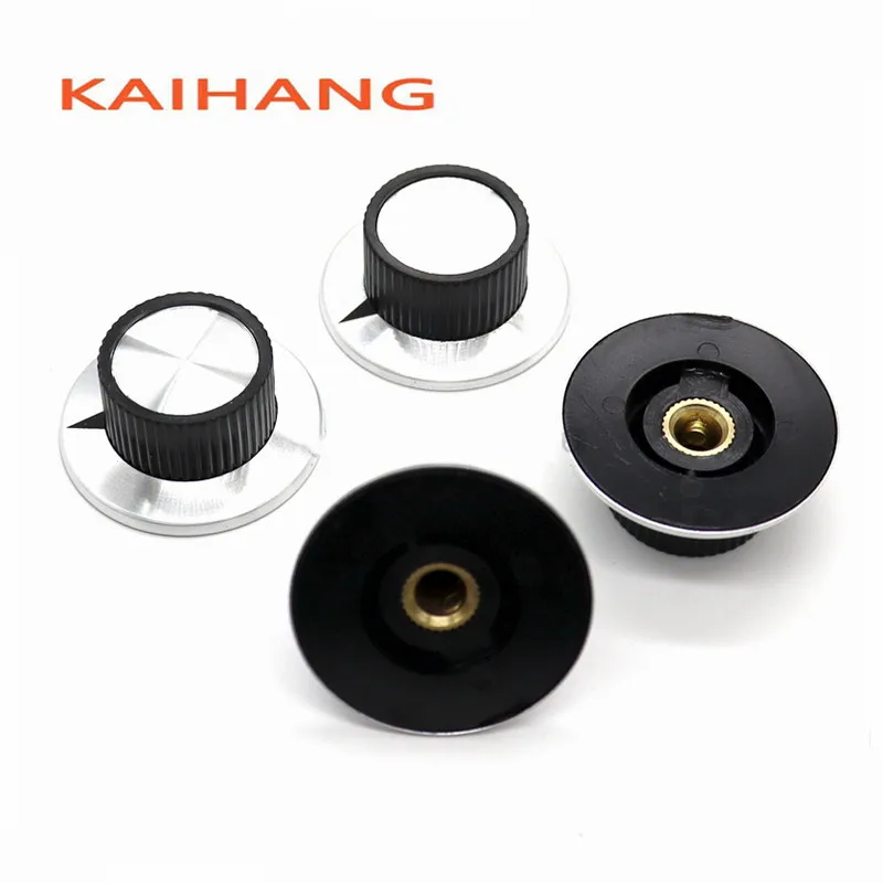 2PCS 37*15MM arrow metal knob cap 3590S multi-turn potentiometer cap circular hole aperture 6.35 Side screw fixation