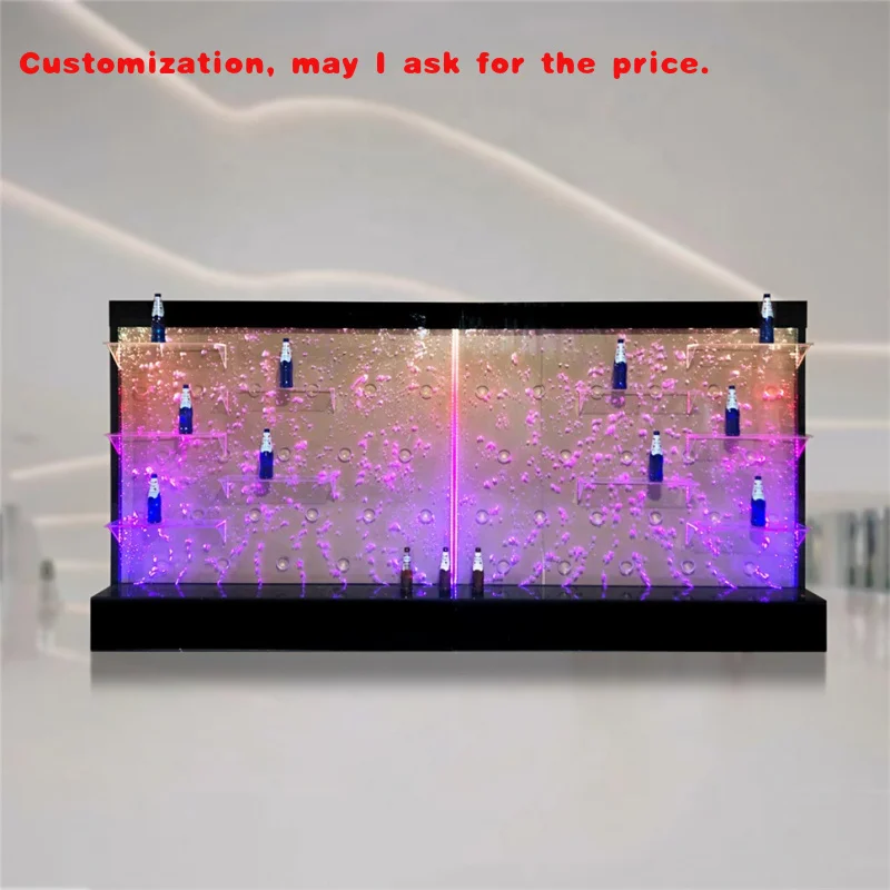 

custom.Contemporary Modern Acrylic Bubble Wall Floor Standing Artistic Glass with Multi-Color LED Light Room Dividers