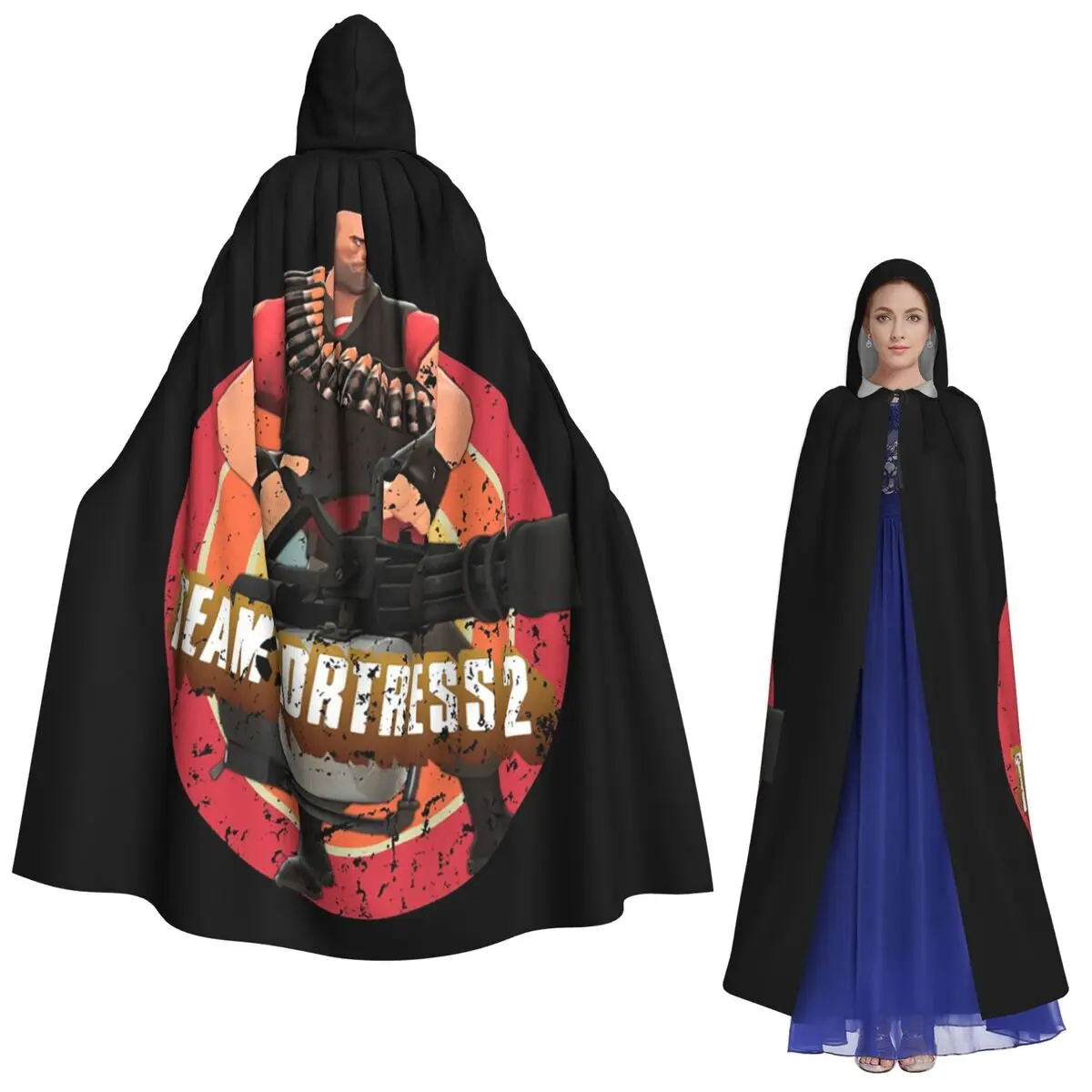 

Длинный плащ с капюшоном Team Fortress 2, средневековый костюм ведьмы, накидка для косплея, на Хэллоуин, вампир, для взрослых, унисекс