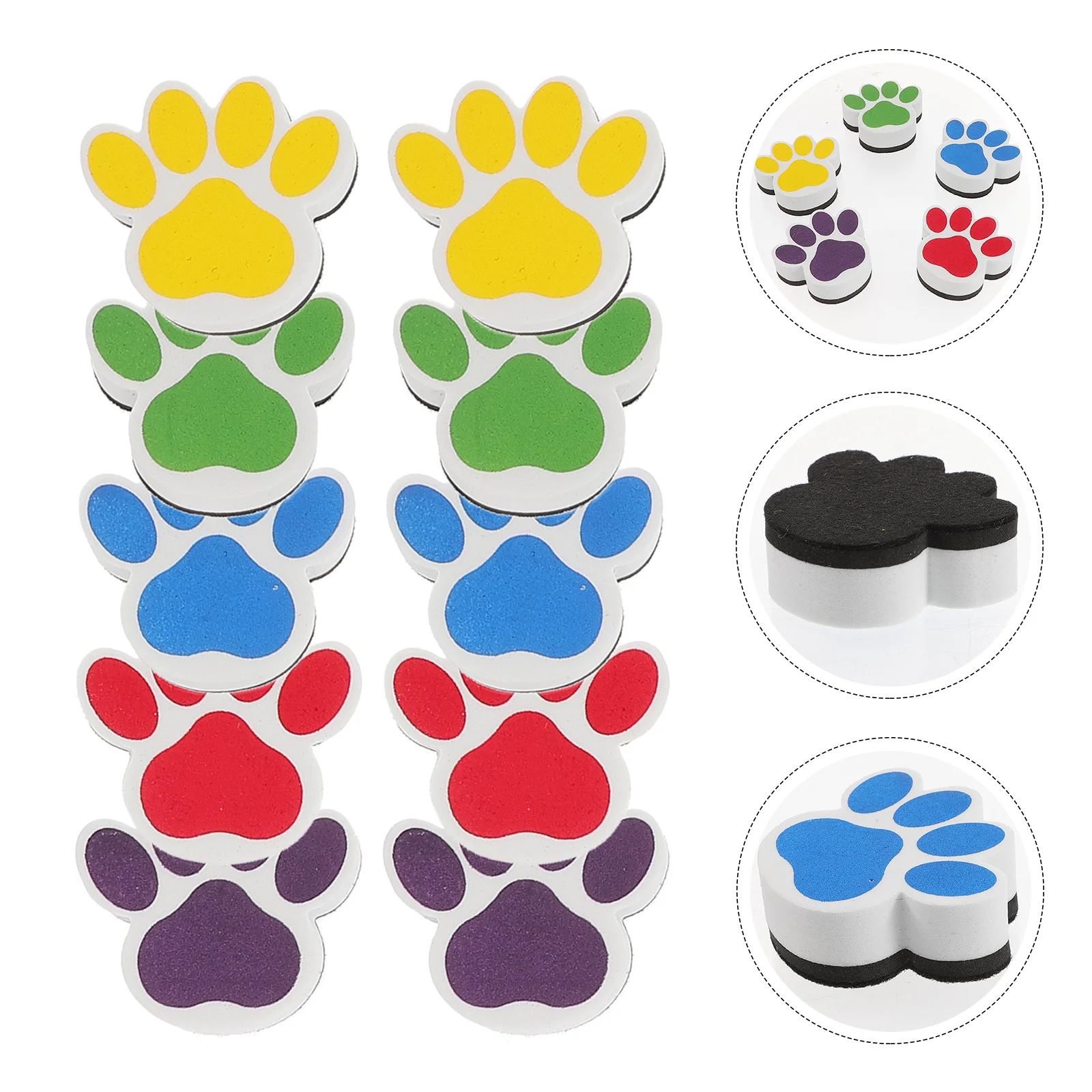 10 Pcs White Board Whiteboard Eraser Magnetic Erasers Eva Reusable Household 550X500X200CM Dry Office Accessories Child