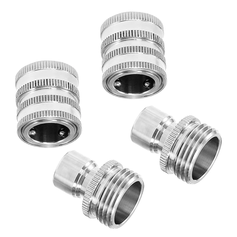 Stainless Steel Quick Connect Set M22 14Mm To 3/8 Inch Quick Disconnect Kit Metal 8Piece