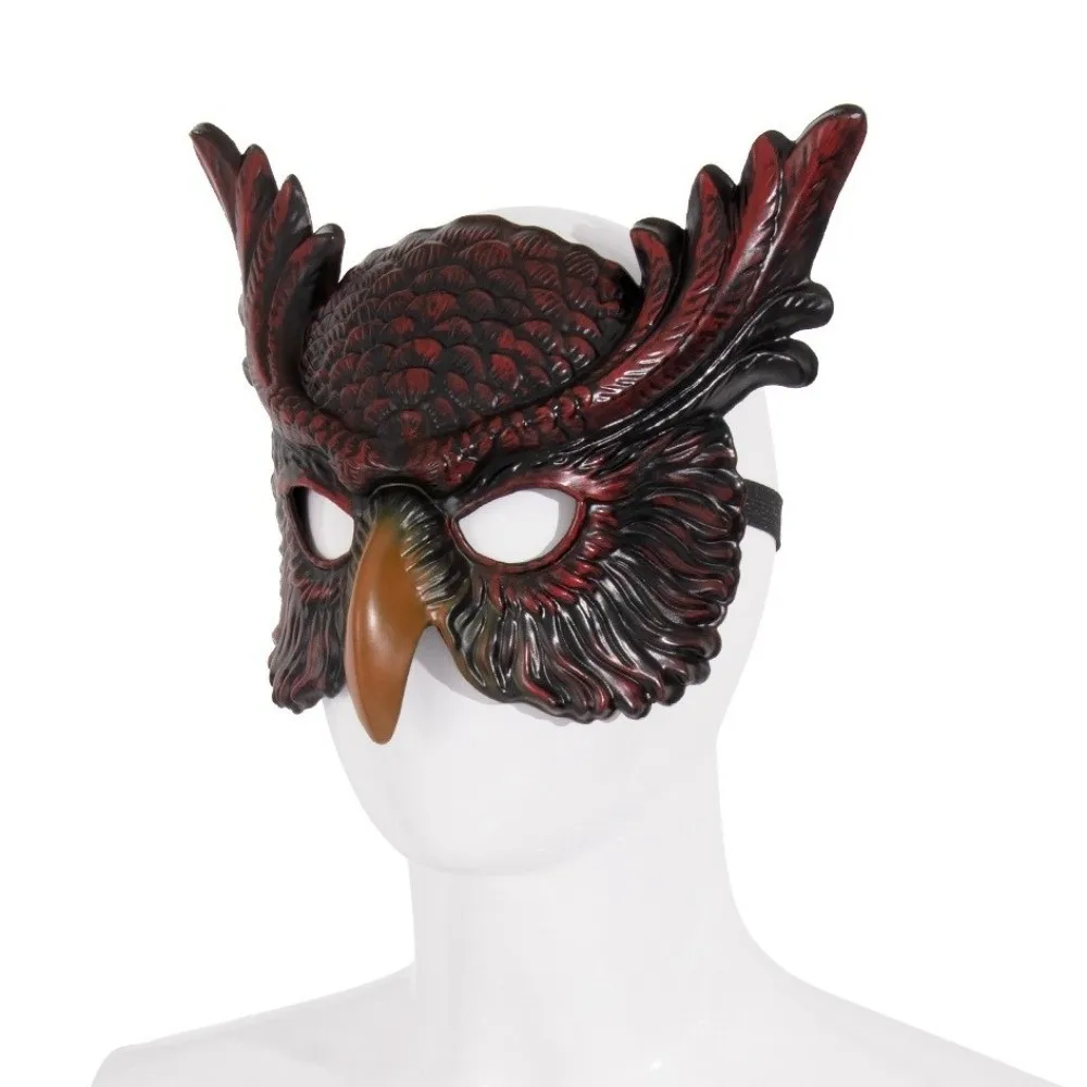 Masque de tête Design réaliste masque de hibou masque d'oiseau de Style effrayant masque complet PP matériel masque de bal masque de tête d'animal fête d'Halloween