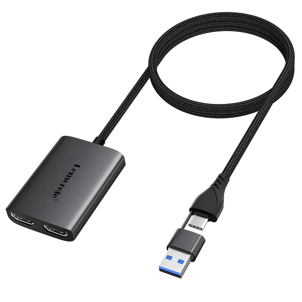 

Lemorele Type C/USB3.0 to Dual HDMI Adapter 1080P 60Hz Extend 2 Different Screen for Apple M1 M2 Mac Windows Type C/USB3.0 Hub