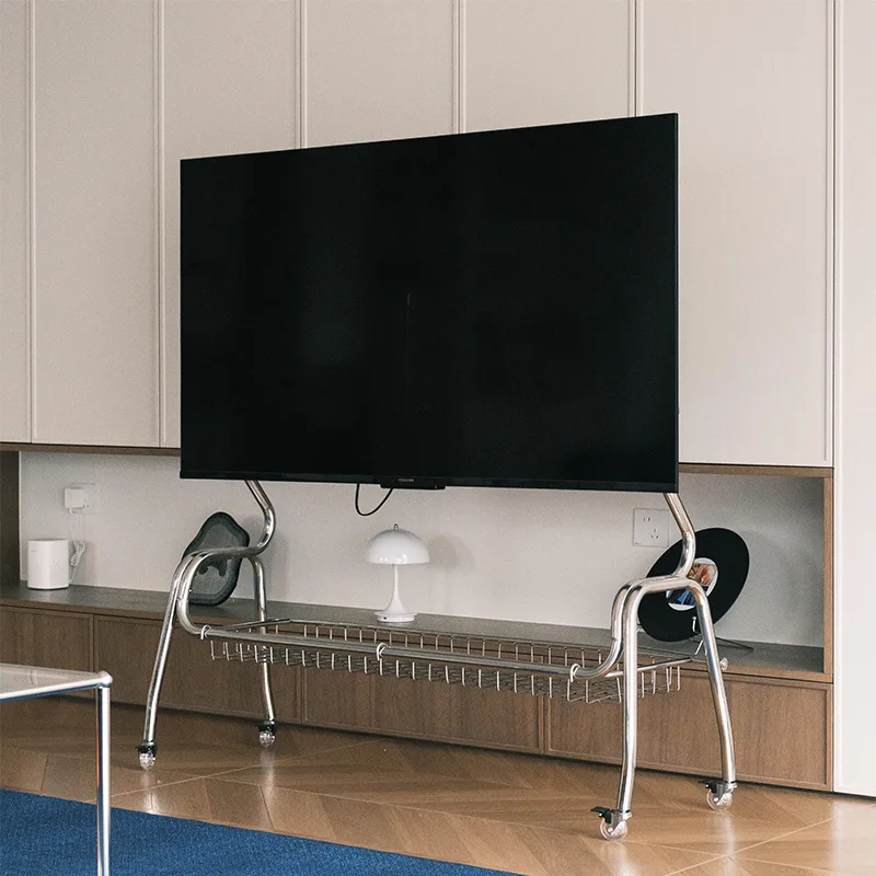 

TV floor bracket removable stainless steel vertical wheelbarrow living room bedroom 43-75 inch household hanger
