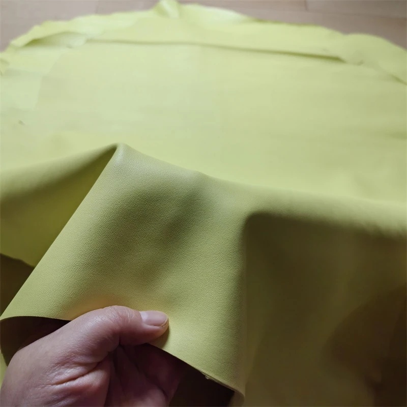 

1mm Fluorescent Yellow Soft Sheepskin.First Layer Leather. Real Leather Fabric.Handmade DIY For Leather Clothing.Whole Sheepskin