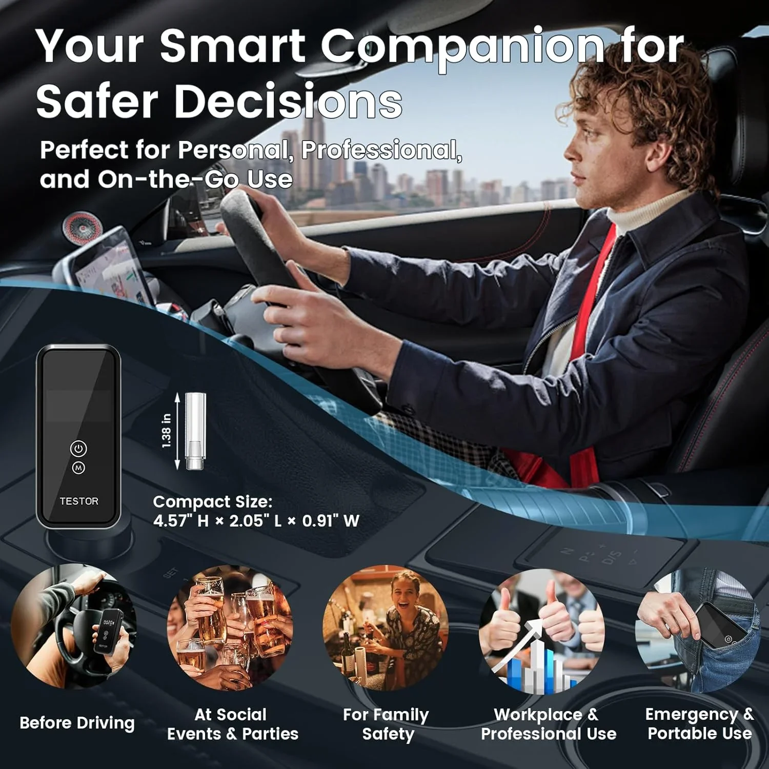 Xiaomi Professionele blaastest Nauwkeurige meting Snel voor alcohol Persoonlijke alcohol Blaastest Tester voor thuisgebruik