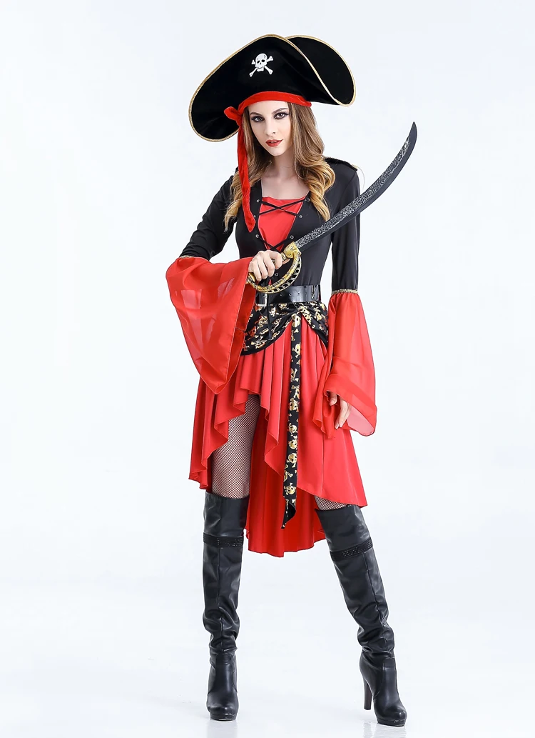 

Пиратский костюм, женский костюм-грабитель, ролевой маскарадный бал на Хэллоуин, костюм больших размеров, пиратский наряд для женщин