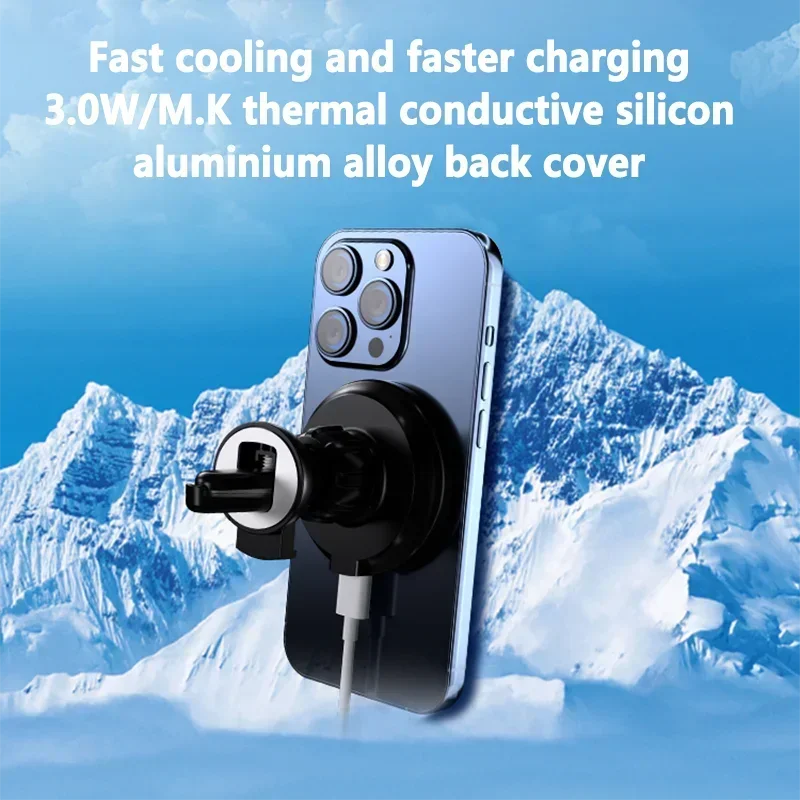 Автомобильное беспроводное зарядное устройство для телефона с воздуховыпускным отверстием для Magsafe iPhone 16, 15, 14, 13, 12, Pro Max, магнитная станция для быстрой зарядки вентиляционного отверстия