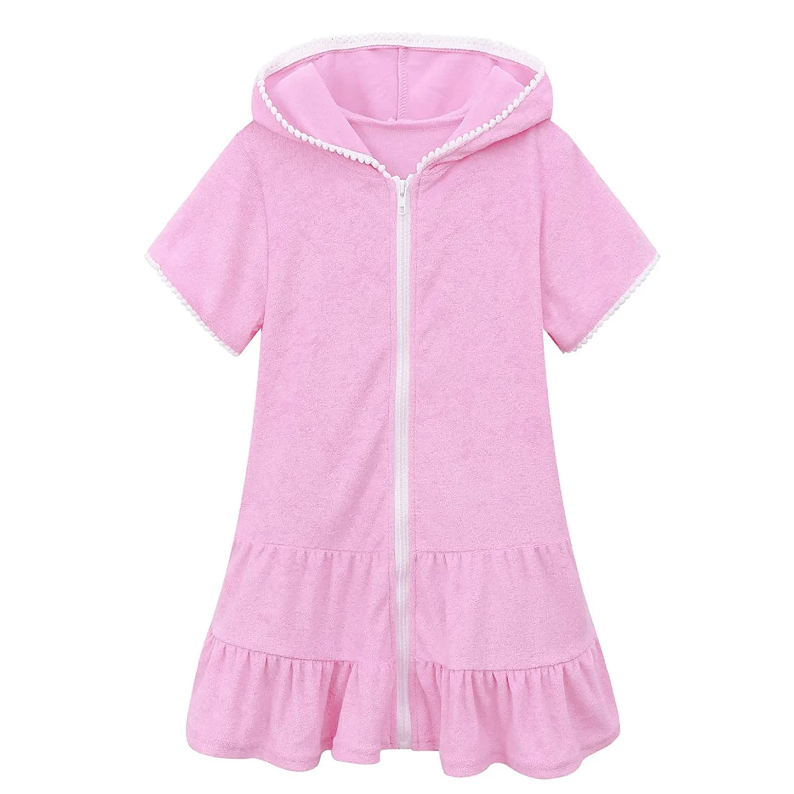 Kids Bathrobe For Little Girl Children Clothing Girl Bath Robe Clothes Zip Up Hooded Night Robe Kids Pajamas For Girl 3-11 Years