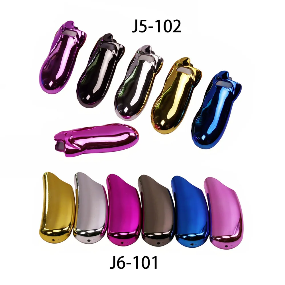 Bright metallic lighter protective case, crescent moon and dolphin-shaped scratch-resistant replacement shell, compatible with J6, J5 models, lighter mechanism not included, collectible decorative accessory