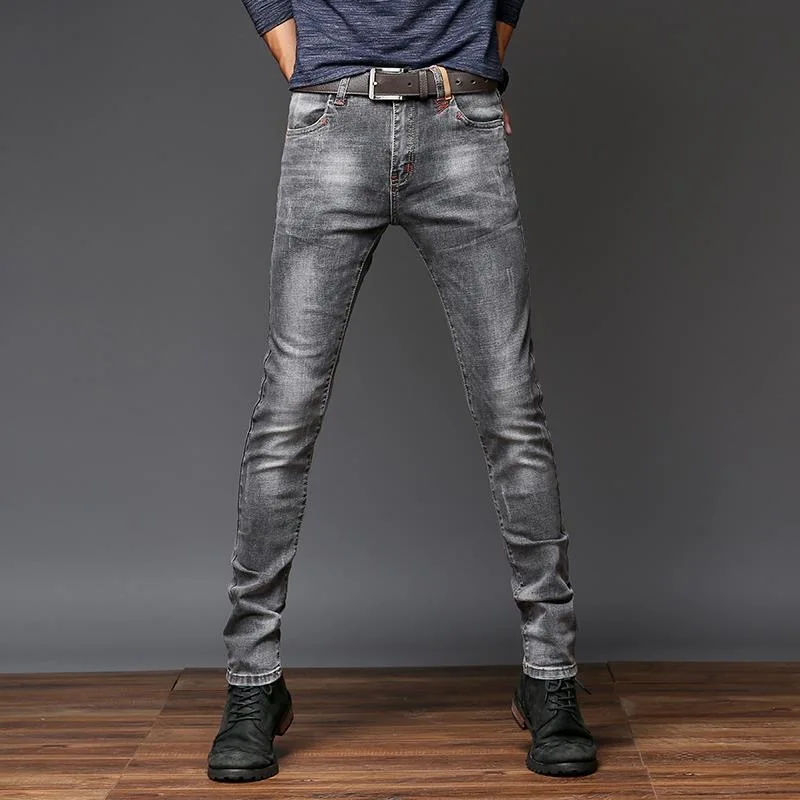 2024 Spring and Autumn New Fashion Trend Retro Straight Leg Jeans Men's Casual Slim Comfortable High Quality Small Foot Pants