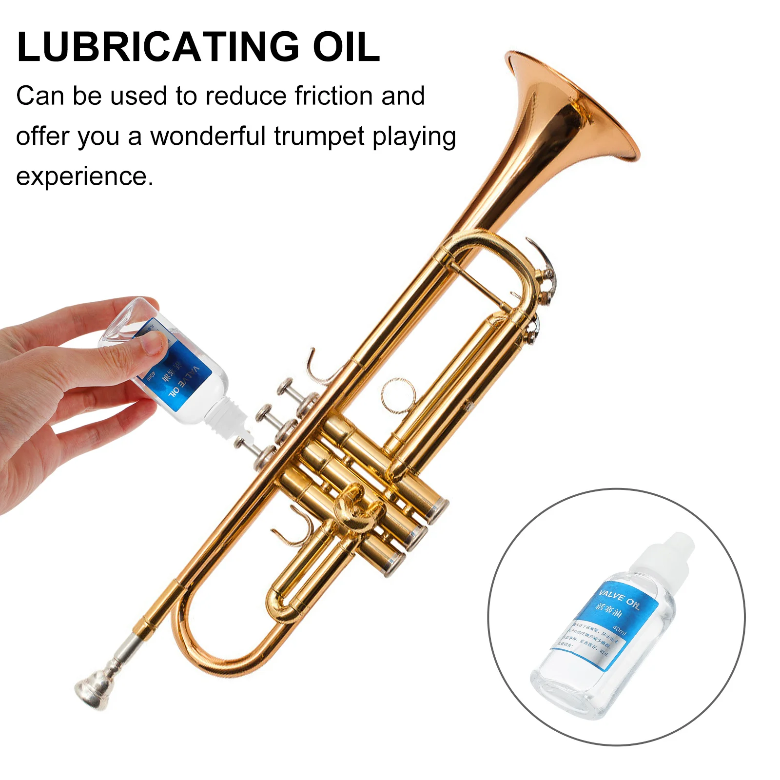 

2Pcs Instrument Lubricating Oil Pipe Oil Reduce Friction Rust Protection for Trumpet Brass Instrument Lubricant