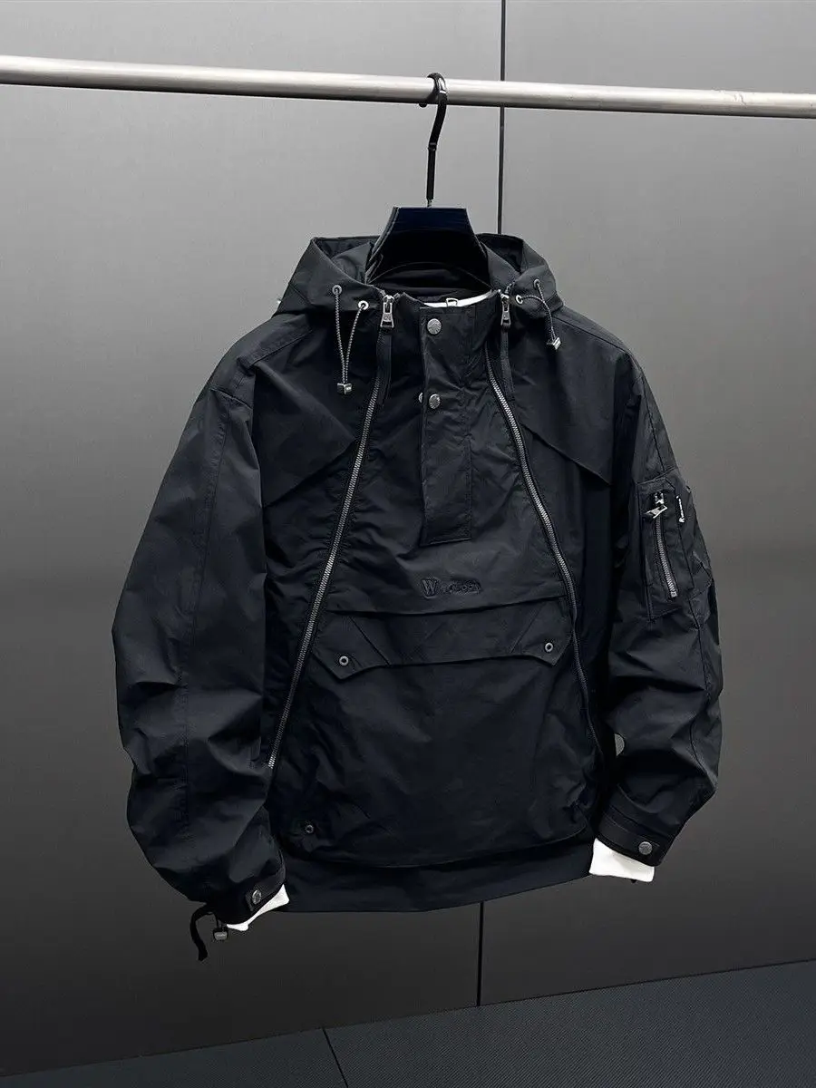 

Large Size 300 Pou Men's Outdoor Jaet Zipper Hooded Workwear Coat Casual Loose Fit Autumn Winter Faion Brand