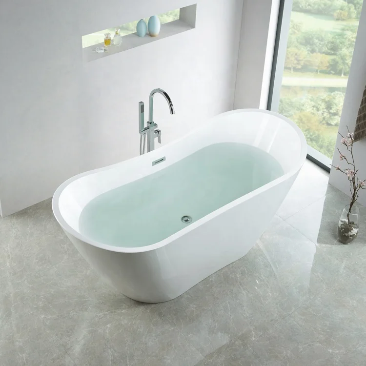 

Hot Sale Modern Design Freestanding Bath Tub White Acrylic Bathtubs