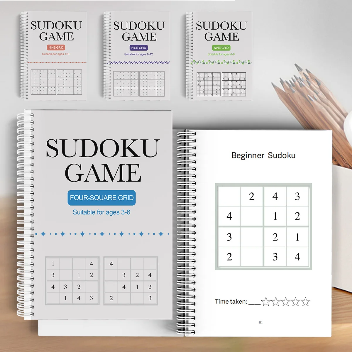 Buku Latihan Sudoku Bahasa Inggris Latihan Matematika Berpikir Logis untuk Anak-anak Segala Usia, Latihan Otak Bermain Dengan Otak Pintar