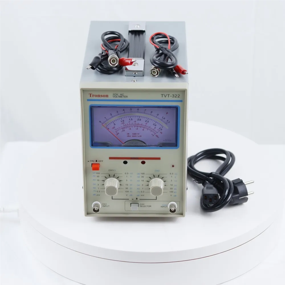 TVT-322 Double Pointer Display High Precision AC Millivoltmeter Voltage Measuring Instruments Measure Frequency 5Hz-1MHz