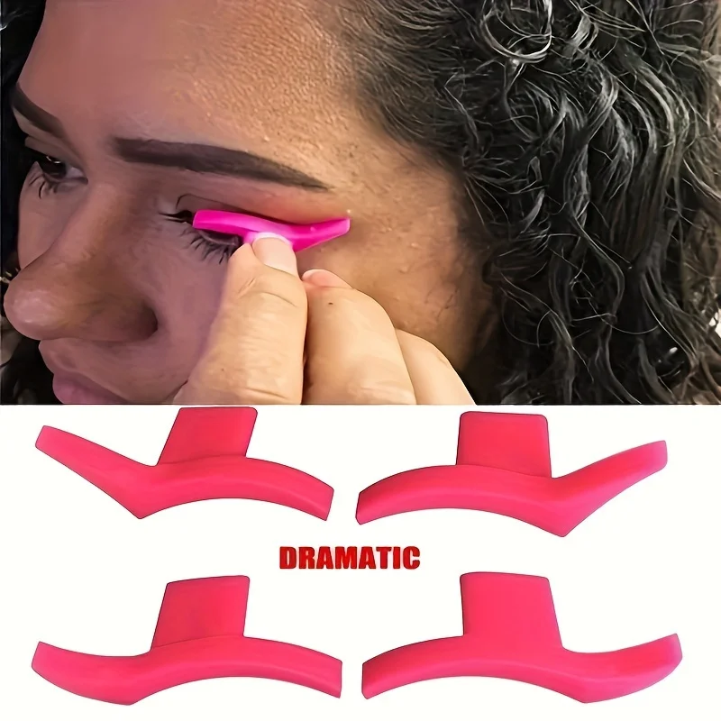 مجموعة استنسل تحديد العيون من السيليكون مكونة من قطعتين مع مقبض ABS - قوالب تحديد عين القطة المضادة للحساسية وقوالب بطانة مجنحة