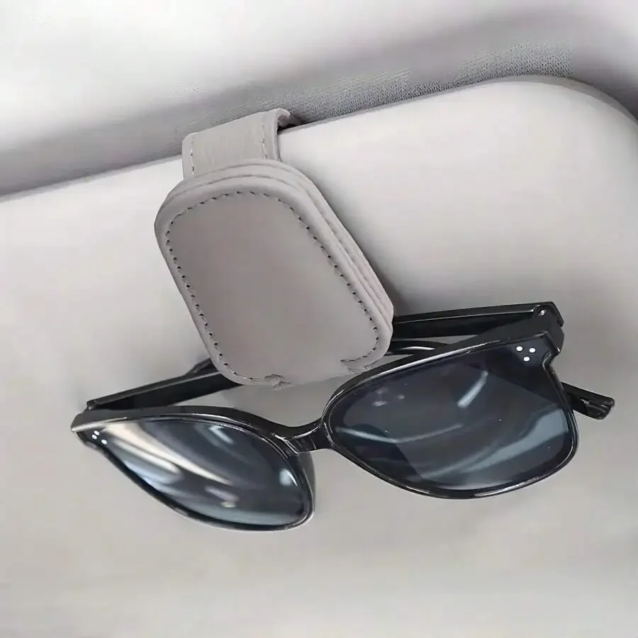 

FashionMagnetic Leather Glasses Clip Car Sun Visor Eyeglass Holder Hook Interior Accessories