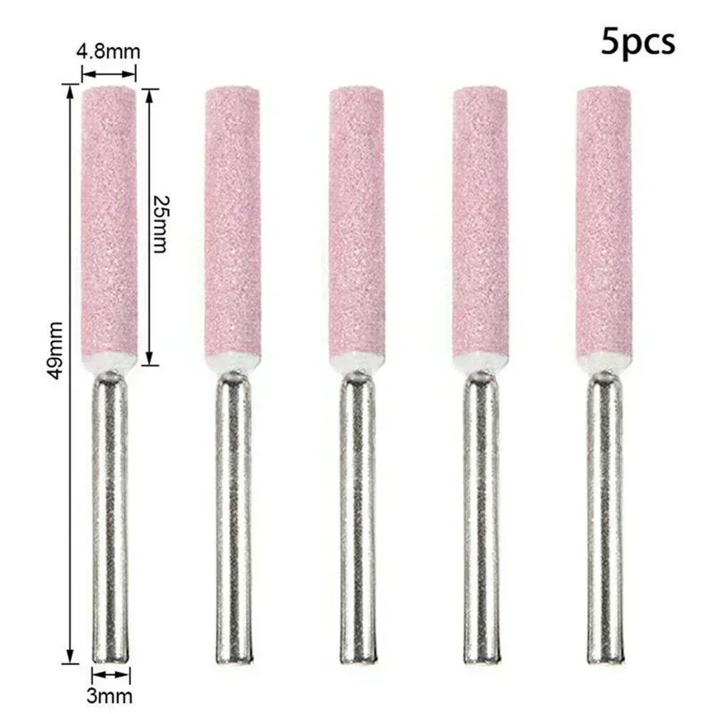 

5 шт., шлифовальная керамическая точилка для бензопилы, каменный напильник 4 мм, 4,8 мм, 5,5 мм, заточка цепной пилы, шлифовальные инструменты для резьбы