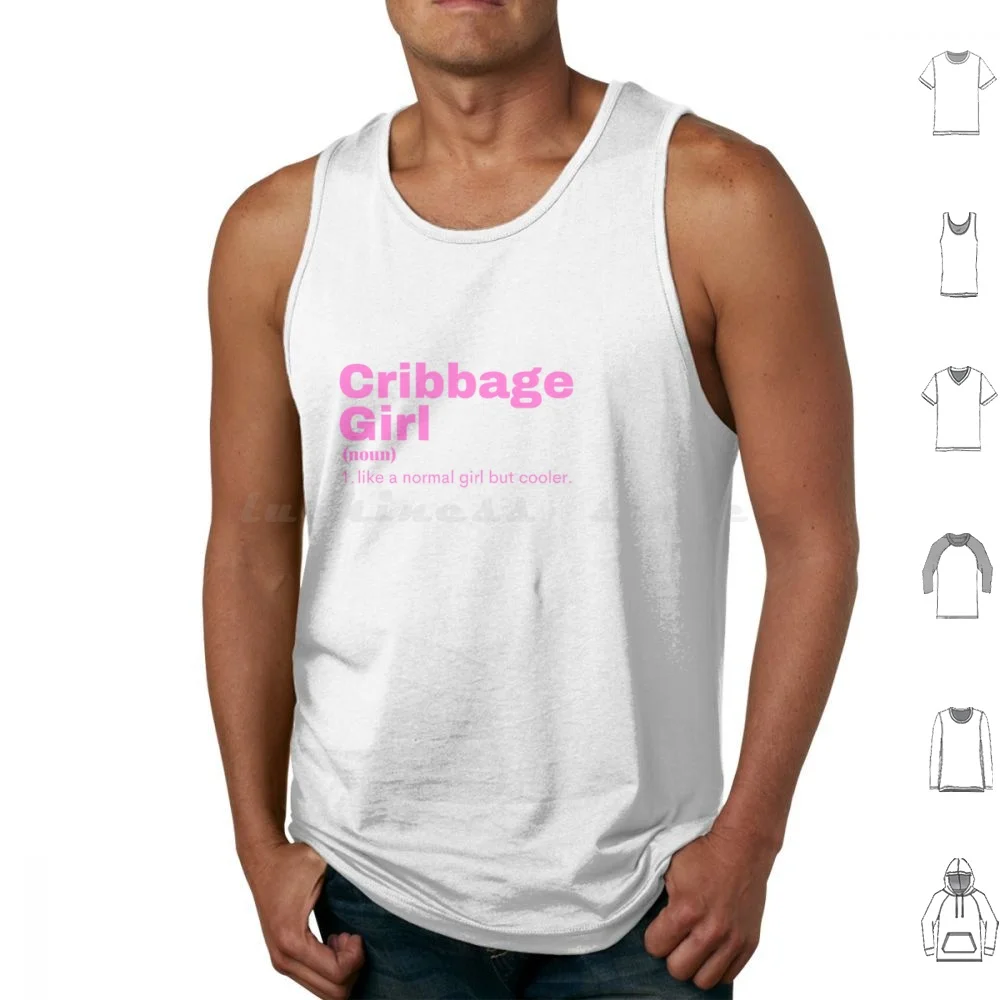 Cribbage Girl-Cribbage Tank Tops Vest Sleeveless Cribbage Patent Art Best For Men Mens Hobbies Games Cribbage Club